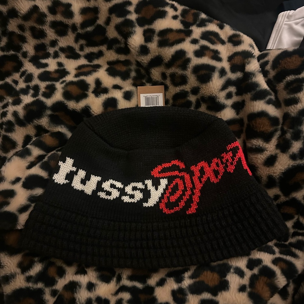 Stussy Sport Black and Red Knit Bucket Hat RARE